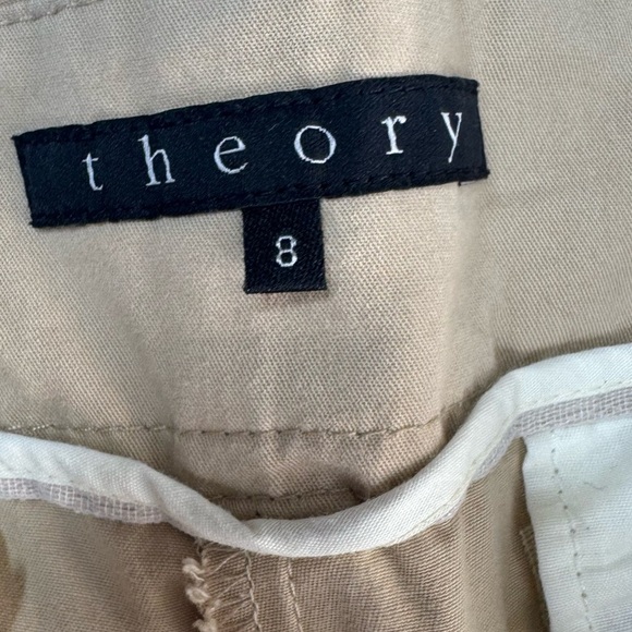 Theory Cream Y2K Flare Low Rise Khaki Womens Trouser Pants Size 8 - Picture 3 of 8